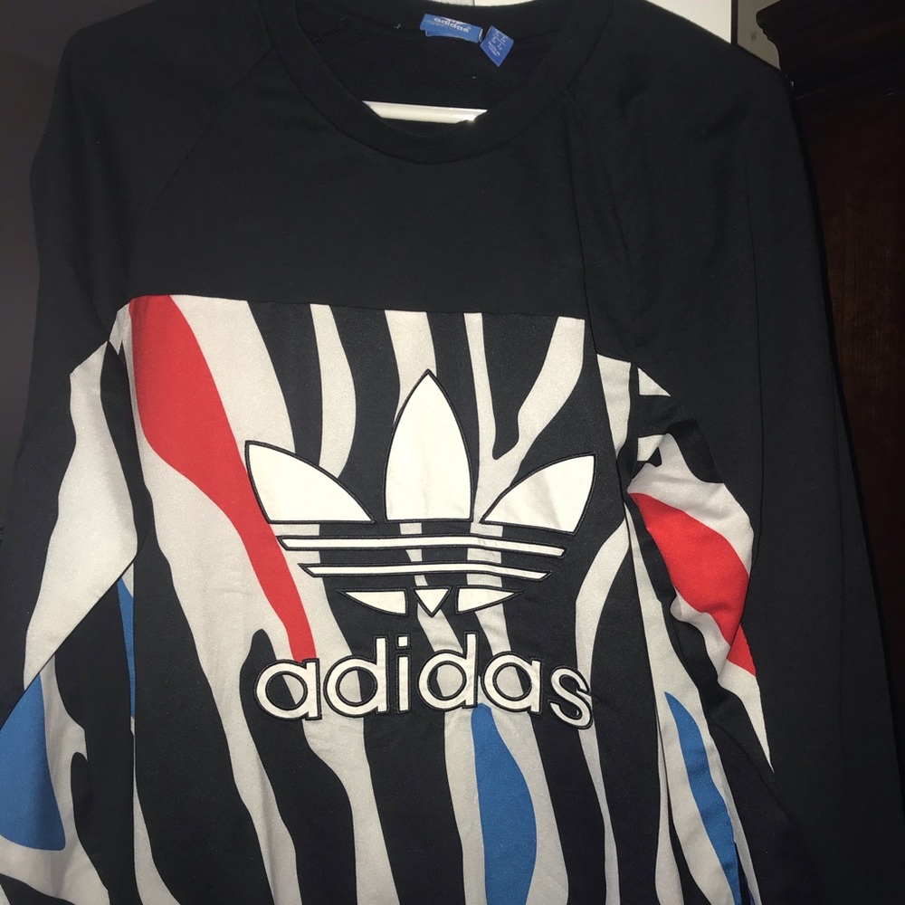 Adidas zebra crewneck sweatshirt